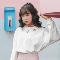ราคา พร้อมส่ง✨Peachy sweater เสื้อสเวตเตอร์ปักลายลูกพีช (1144542705)