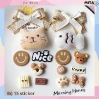 ราคา ชุดสติ๊กเกอร์ 14 ชิ้น เครื่องราง 3 มิติ พร้อมธีมแมวและปลาผ้าฝ้ายที่แนบมากับรองเท้าแตะ จระเข้ เจบี-200 มิตะ (54553149704)