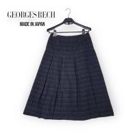 ราคา ❌sold❌GEORGES RECH Paris made in japan vintage midi skirt สีดำผ้าทอลายมี texture มีซับ ทรงสวย (19489995304)