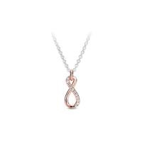 ราคา (ของแท้ พร้อมส่ง Rare‼️) Pandora Rosegold Infinity & Silver Necklace แพนโดร่าสร้อยคออินฟินิตี้ ปรับระดับความยาวได้ (41150466883)