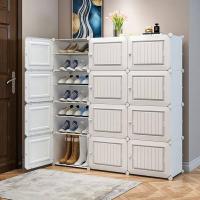 ราคา LESS ชั้นวางรองเท้า PVC ตู้วางรองเท้า 3 แถว 8 ชั้น กันน้ำ ตู้ใส่รองเท้า โครงสร้างเหล็ก ชั้นวางรองเท้า ชั้นพลาสติกเหนัยว (25431102545)