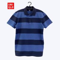 ราคา เสื้อโปโลคอปกผู้ชายแขนสั้น ลายทางสีกรมน้ำเงิน มือสอง Uniqlo สวยมากก (19281851935)
