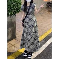 ราคา เดรสยาวลายสก็อตแขนตุ๊กตา รูดด้านข้าง เดรสลายสก๊อต (24520047213)