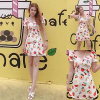 ราคา เดรส ลายผลไม้รวม เเขนตุ๊กตา (2323619758)