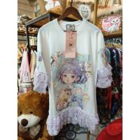 ราคา ❤️‍❤️‍เสื้อยืดเกาหลี ลายสกรีน แขนแต่งลูกไม้คุณหนู โอเวอร์ไซส์งานป้าย ใส่เป็นมินิเดรสก็ได้สินค้าถ่ายงานจริงพร้อมส่ง (40618547969)