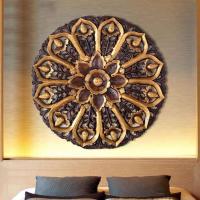 ราคา ไม้สักทองแกะสลัก ไม้สักแกะสลัก แผ่นไม้แกะติดผนัง ขนาด 90*90 cm (26641384363)