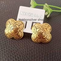 ราคา ต่างหูเงินแท้92.5 ต่างหูนะโมถมทอง รูปทรงดอกไม้ งานอัตลักษณ์ ผลิตภัณฑ์เครื่องถมจังหวัดนครศรีธรรมราช (25664882695)