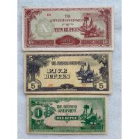 ราคา ธนบัตรรัฐบาลจักรวรรดิญี่ปุ่น-พม่า ยกชุด3ใบ ปี1942 (23223659124)