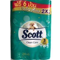 ราคา สก็อตต์ กระดาษชำระ คลีนแคร์ ขนาดยาวพิเศษ XXL 24 ม้วน แถม 6 ม้วน พร้อมส่ง (6841435509)