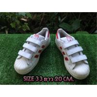 ราคา รองเท้าเด็ก ยี่ห้อ Adidas Superstar ตีนตุ๊กแกแน่นๆ ✨ของแท้มือสอง สภาพสวยๆ ✨ไซส์ 33 ยาว 20 cm. (15112657136)