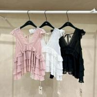 ราคา เสื้อแขนกุดแต่งระบายชั้นๆ ขอบลูกไม้ (43356997578)