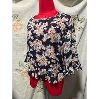 ราคา 090 โล๊ะขายถูก!!! เสื้อชีฟองสีดำลายดอก (28527907169)