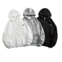 ราคา เสื้อแจ็คเก็ตคลุมมีหมวก เสื้อหนาวแขนยาวมีหมวก การออกแบบภาษาอังกฤษสามมิติ คุณภาพสูง สีดำ/สีขาว/สีเทา NT51 (29405243849)