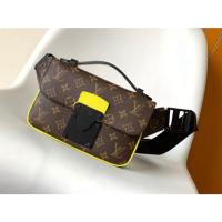 ราคา LOUIS VUITTON S Lock Sling กระเป๋าคาดเอวผ้าแคนวาสเคลือบหนัง กระเป๋าคาดอก ผู้ชาย M45864 703 (28533939557)