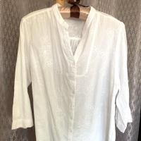 ราคา ส่งต่อเสื้อสีขาวลายปัก คอวีจีน แขนสามส่วน (2021451534)