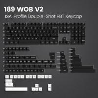 ราคา ISA Profile Custom WOB Keyboard Keycaps 189 Key Double Shot PBT Keycaps for Cherry Gateron MX Switch Mechanical Gaming K (25988760215)