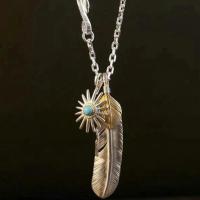 ราคา 925 Sterling Silver Seiko Feather Necklace Sunflower Vintage Pendant Necklace Unisex (29122811018)
