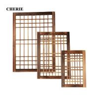 ราคา [Cheerie] กรอบหน้าต่างไม้ Lattice Window Pane Wall Art ติดตั้งง่ายสําหรับรายการ ห้องนั่งเล่น Vintage เก่าเรียบง่าย (26586795946)