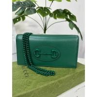 ราคา [สินค้ามือหนึ่ง] Gucci กระเป๋าสะพายข้าง รุ่น horsebit 1955 leather chain wallet Code: 621892 1AAJ8 (27377607560)