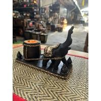 ราคา ♦️ที่วางเทียนหอมที่ตั้งเทียนที่ใส่เทียนรูปช้างไม้แกะสลักวางเทียนอโรม่า (28557217845)