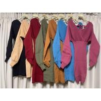 ราคา เดรสไหมพรม สายเดี่ยว+แขนยาวปาดไหล่ผูกโบว์ (28208751643)