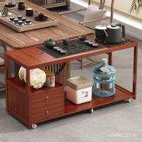 ราคา หนึ่งชาขนาดเล็กรถตู้น้ําชาโต๊ะน้ําชาโต๊ะน้ําชาระเบียงโซฟาใหม่จีนครัวเรือนมือถือโต๊ะข้างกาต้มน้ําไม้เนื้อแข็ง MNIA (50702877402)