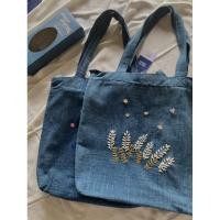 ราคา กระเป๋าสะพายข้าง ผ้าย้อมครามผ้าฝ้ายเข็น ลายปัก (8151825417)