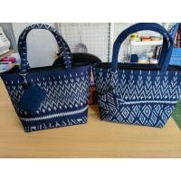 ราคา กระเป๋าผ้าลายไทย ลายผ้าขาวม้า ลายขอ (11673148737)