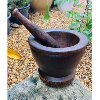 ราคา Copper ครกไม้ตาล แกนไม้ตาล อบแห้ง ขนาดใหญ่ (ขนาดประมาณ 8 - 9.5 นิ้ว)1 ชิ้น (26777147065)