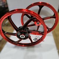 ราคา ล้อแม็ก เวฟ110i W110i ,W125iปลาวาฬ, 6ก้าน ทูโทน 1.40x17 หน้าดิสหลังดั้ม แถมลูกปืน+บูชกลางล้อ ขายเป็นคู่ - สีแดงปัดดำ (15835072816)