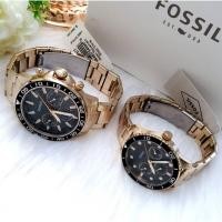 ราคา Fossil BQ2643SET His and Her Multifunction Gold-Tone Stainless Steel Watch Set (23945704298)