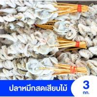 ราคา ปลาหมึกสดเสียบไม้ ปลาหมึกทะเล อาหารทะเลสด แช่แข็ง แพ็คละ 1 กิโลกรัม (29274536318)