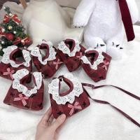 ราคา กระเป๋าถือผู้หญิงมินิสไตล์วินเทจ-กระเป๋าสะพายข้างผ้าลูกไม้สีขาวน่ารักสีแดงที่โดดเด่นสําหรับ เทต - เซนต์430 (24947830068)