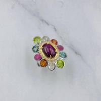 ราคา แหวนนพเก้าทับทิมหลังเบี้ยสตาร์ไม่เผา ทอง 18 K ทับทิมสตาร์ ล้อมด้วยเพชรและพลอยนพเก้า (40005870382)