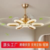 ราคา โคมไฟเพดานอัจฉริยะปรับความถี่ได้สำหรับห้องนั่งเล่น โคมไฟพัดลมแบบซ่อนสไตล์นอร์ดิก โคมไฟพัดลมเพดานสำหรับห้องรับประทานอาหาร (26243618763)