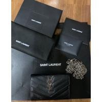 ราคา กระเป๋า YSL cardholderแท้ มือสองสีดำ (18393480827)