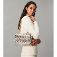 ราคา มือสอง (ของแท้)TORY BURCH KIRA CHEVRON TWEED SMALL BAG (27357992113)