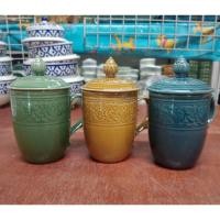 ราคา แก้วเซรามิคพร้อมฝาปิด แก้วเซรามิคลวดลายไทย (17321915178)