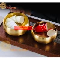 ราคา ถ้วยชาชามทองเหลืองสีเหลือง2ขนาดเส้นผ่าศูนย์กลาง16และ18ซมสินค้าสวยงาม (42376918492)
