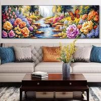 ราคา [169 x 51ซม-11กะรัต] ภูมิทัศน์ฟรีภูมิทัศน์ปักครอสติแฮนด์เมดดอกโบตั๋นผีเสื้อด้ายโรแมนติกเย็บปักถักร้อย (43372183507)