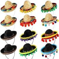 ราคา LY Mexican Mini Small Hat Hair Hoops Festival Headdress Performance Props Carnival Halloween Party (43705391435)