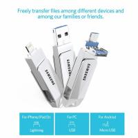 ราคา Samsung 3IN1 เเฟลชไดรฟ์เก็บข้อมูล สำหรับ iphone OTG Pendrive USB Flash Drive for Android/ iOS/PC (6079813532)