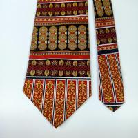 ราคา เนคไท มือสอง Gianni Versace Men's Silk Tie Gold Orange Abstract Design Made in Italy (44217228143)