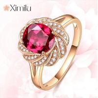 ราคา ⭐ต้นฉบับประณีตเกลียวดอกไม้รูปกุหลาบทองแหวนหญิงทับทิมเครื่องประดับแต่งงาน❤ (55001984140)