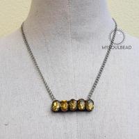 ราคา สร้อยคอลูกปัด สีเหลืองทอง แฟชั่น ผู้หญิง สร้อยคอโชคเกอร์ ลูกปัดพลาสติก เม็ดทราย แบบติดคอ by Mysoulbead (21191758423)