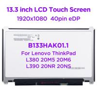 ราคา 13.3 "แล็ปท็อปหน้าจอสัมผัส LCD B133HAK01.1 B133HAK01.2 สําหรับ Lenovo ThinkPad L380 L390 S2 IPS FHD in-Cell จอแสดงผล LED 40pin eDP (42866749966)