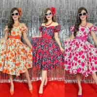 ราคา เดรสลายดอกวินเทจวนิดา ชุดย้อนยุค ชุดวนิดา(ครบเซต) (22176801508)