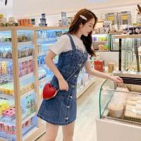 ราคา เดรสยีนส์สายเดี่ยวกระดุมผ่าหน้ามือ1 size M (21384768094)