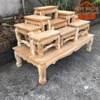 ราคา โต๊ะหมู่บูชาไม้สัก หมู่ 9 หน้า 4 (ครบชุด) สักแท้ ขนาด กว้าง 34 ซม. ยาว 65 ซม. สูง 43 ซม. โต๊ะหมู่บูชาพระ ไม่ทำสี (22467926044)