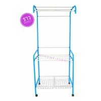 ราคา ราวตากผ้า ราวแขวนผ้ารุ่นR007หรือรุ่น407 มีตะกร้า2ช่อง ขนาด80cm. (5835063183)